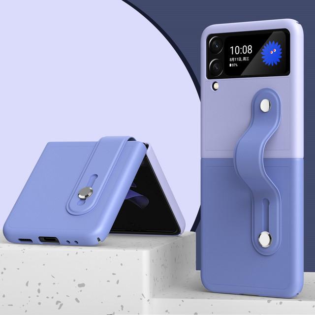 

Противоударный браслет, удобный кожаный чехол для Samsung Galaxy Z Flip3 5g Flip 3, чехол для телефона с функцией подставки for Galaxy Z Flip 3