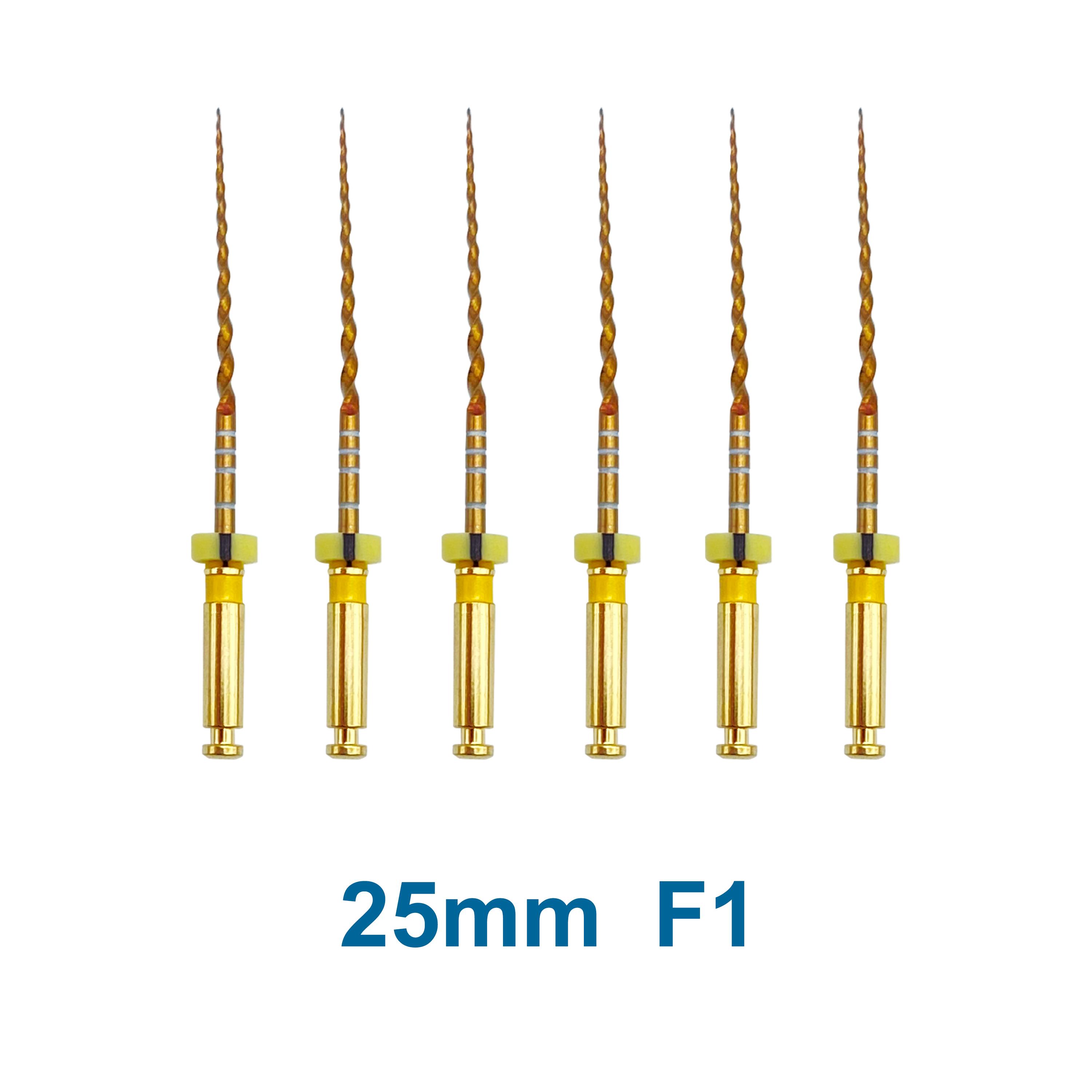 

6Pcs Dental Gold Flexible Files Endo Rotary Files Golden Endodontic Files 19/21/25Mm Nickel Titainium Dentis Root Canal Material