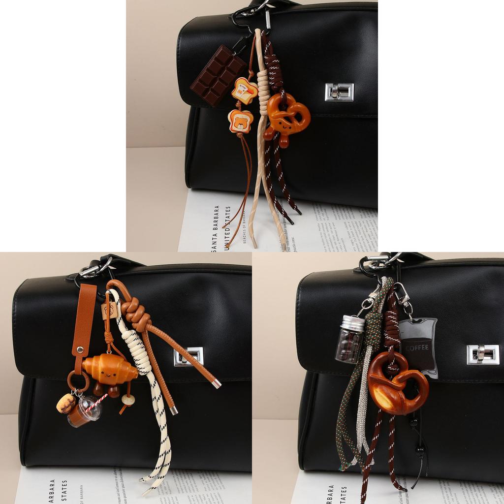 Creative Plastic Resin Bread Pendant For Handbag Decoration And Keyring Use