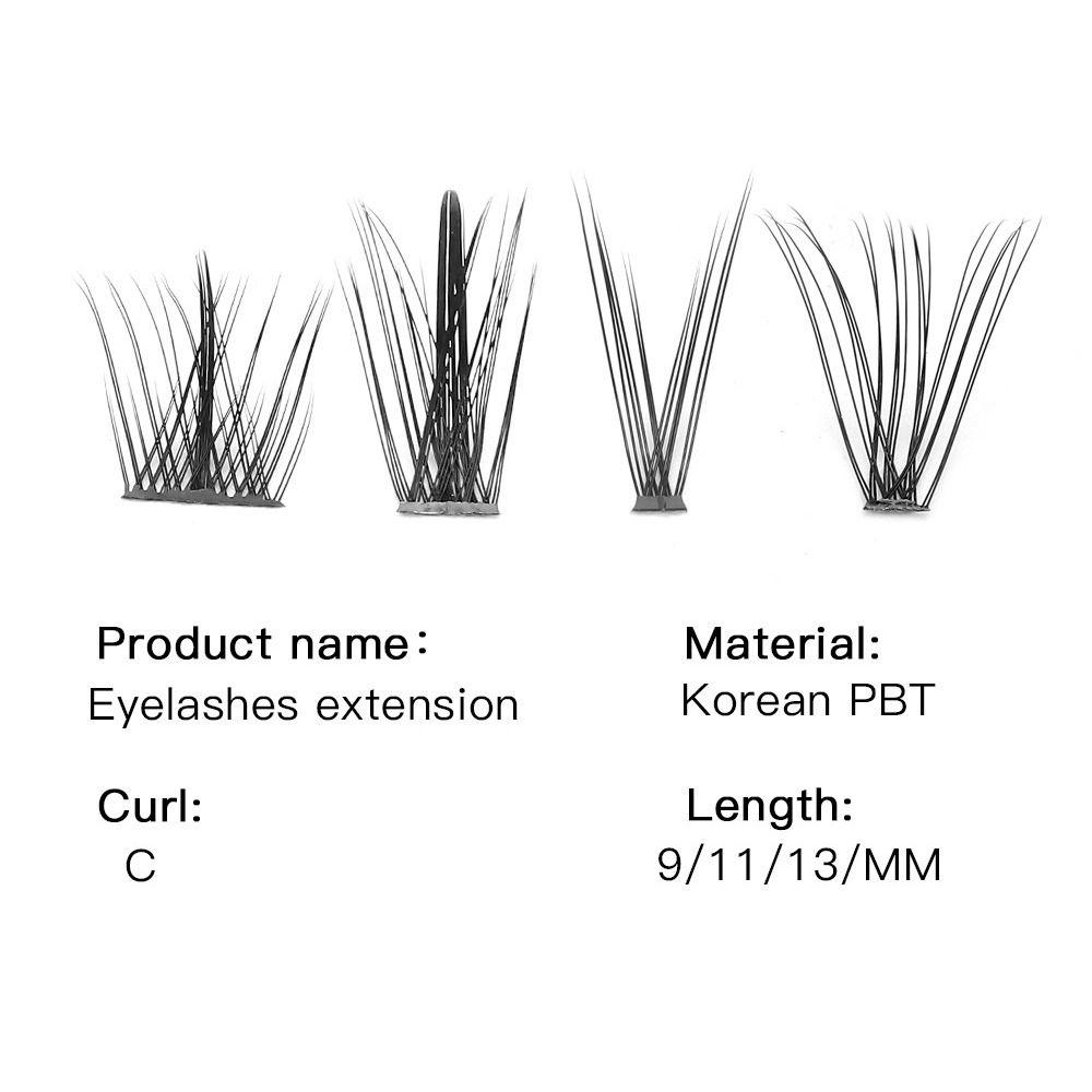 Mixed Length Individual Lash Clusters Soft PBT Material Lash Cluster Kit Home Makeup