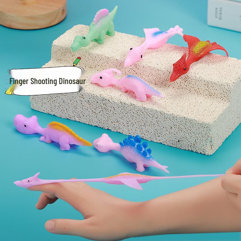 Dinosaur Finger Dart Toy: Launchable Soft Rubber Dinosaur for Stress Relief and Entertainment