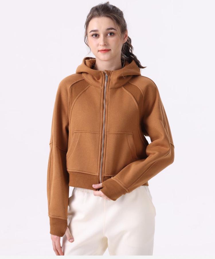 Women's Casual Cotton Zipper Hoodie - Autumn/Winter Yoga & Fitness Wear