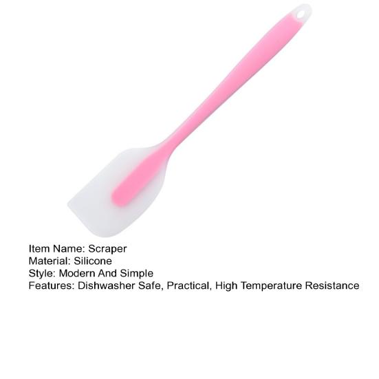 Silicone Spatula Heat-Resistant Glass Pot Scraper for Baking Cooking Non-Stick Dishwasher Safe Essential Kitchen Tool for Mixing Spreading