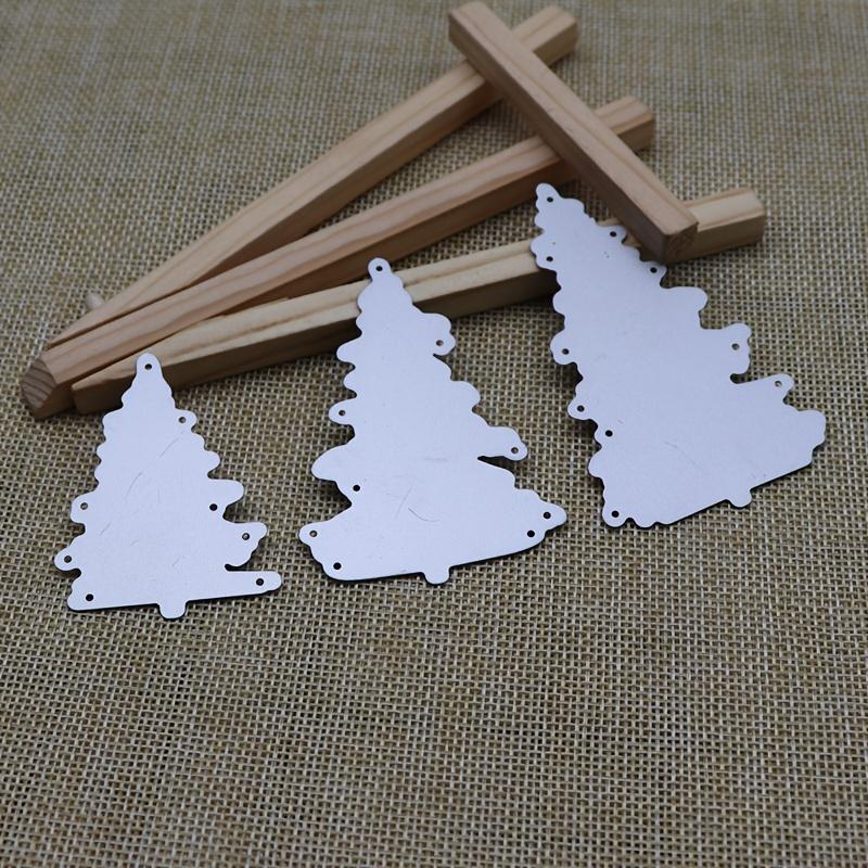 3pcs/set Christmas Tree Frame Metal Cutting Dies Scrapbooking Silvery Embossing Die Cut Stencil DIY Photo Album Card Making