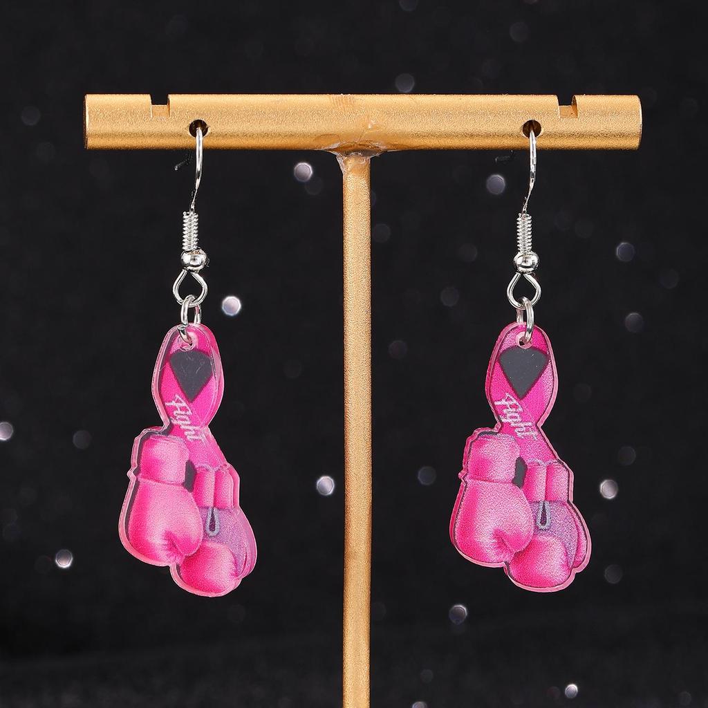 Red Ribbon Breast Cancer & AIDS Awareness Jewelry Set: Necklace, Nurse Bracelet, Badge