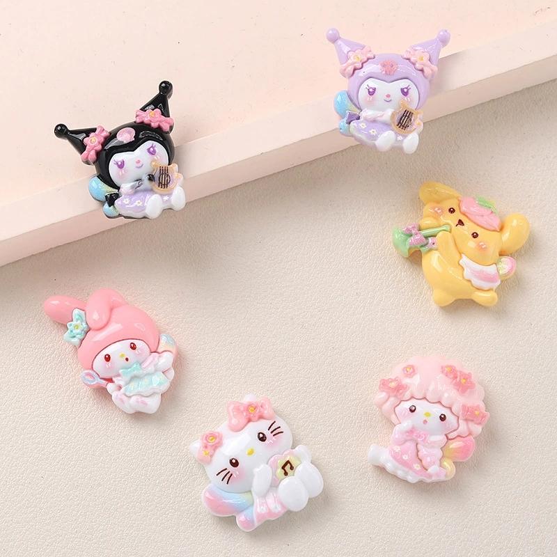10 Pcs New Kawaii Cartoon Instrumental Animals Resin Flat Back Scrapbook Figurine Diy Bow Decor Accessories Crafts A56