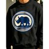 1pc Sweatshirt for Men, Casual Streetwear Style, Blue Rhino Graphic Print Design