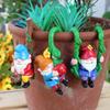 Dwarf Swing Flower Pot Pendant Set, Garden Dwarf Small Statue Potted Plant Micro-landscape Decoration Ornament