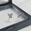 Colorful Zircon Butterfly Cross Earrings: Stylish Fairy Screw Ear Bone Studs for Women