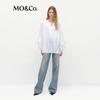 MO&Co. Distressed High-Waist Wide-Leg Jeans