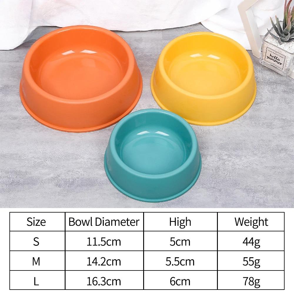 High Quality Solid Color Pet Bowls Candy-Colored Lightweight Plastic Single Bowl Small Dog Cat Pet Bowl Pet Feeding Water Tools