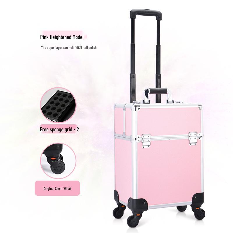 Professioneller Kosmetikkoffer mit Trolley: Aufbewahrung für Nailart-, Tattoo-, Friseur- und Makeup-Artist-Utensilien, Lieferung in einem Stück