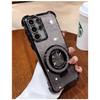 Suitable for Samsung S25ULtra Plating Flash Powder Airbag Magnetic Suction Bracket Mobile Phone Case A36 Anti Fall Full Cover Soft Shell A24