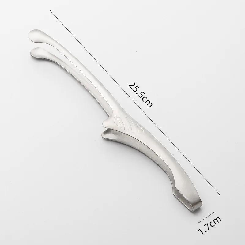 Korean Style Stainless Steel Pointed Barbecue Meat Clip Food Clip Baked Bread Clip Hotel Restaurant Steak Clip