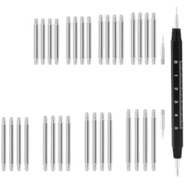Spring Bar Tool for Watch Lug Removal and Adjustment with Scale & Dual-Ended Screwdriver.