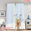 Set Of 2 Flat Printing Happy Christmas Scene Curtains Reindeer Snowfall Digital Printed Polyester Drapes Festive Curtain