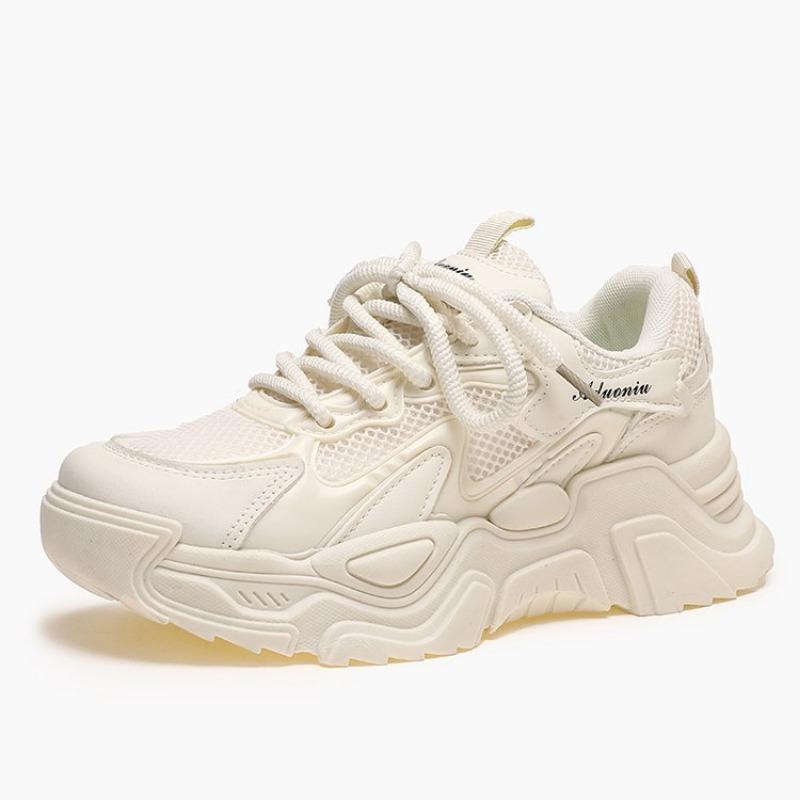 College style thick-soled lace-up dad shoes women's autumn new mesh running shoes student versatile sports shoes