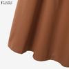 ZANZEA Women Half Sleeve Blouse and Long Skirts Casual Two Piece Suit Sets