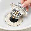 Modern Round Electroplating Brass Bathroom Sink Strainer Drain Drainer Spring Core Basin Washbasin