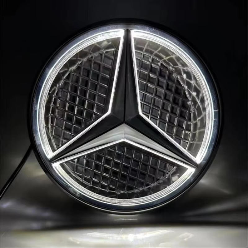 Car Front Grilled Star Light Emblem LED Illuminated Logo for Mercedes Benz GLC W205 W213 W204 CLA W253 GLK AMG B E Class Ashtray QC1