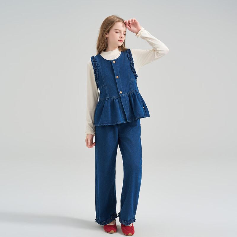 MONTAGUT KIDS Girls' Classic Denim 3-Piece Outfit