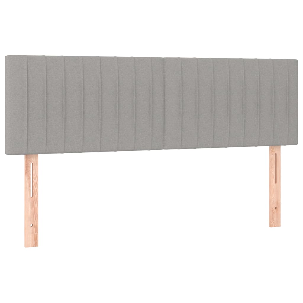 Box Spring Bed with Mattress Light Grey 140 x 200 cm Fabric