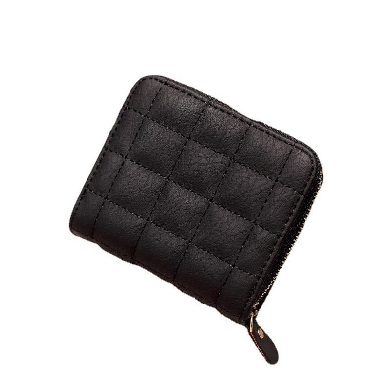 

Короткий кошелек на молнии для женщин, портативная сумка для хранения One Size чёрный