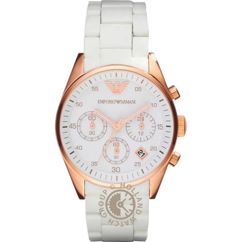 

Emporio Armani Tazio Medium White Metal/White Men s Quartz Chronograph AR5920 белый