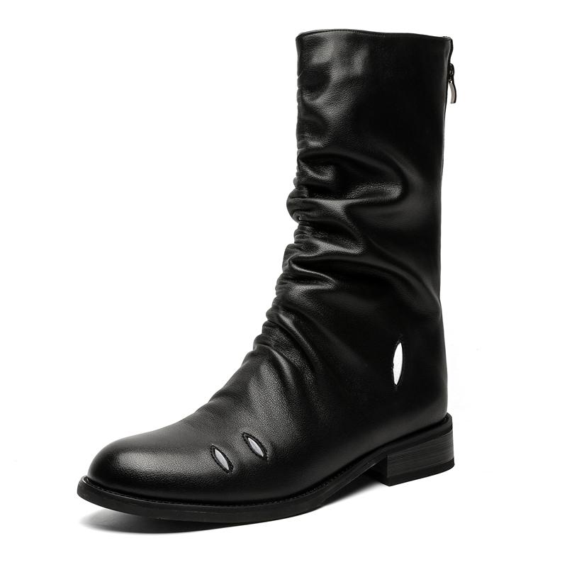 

Кожаная обувь для мужчин Платформа Натуральная кожа Обувь больших размеров Высокое качество Дизайнерская Формальная Платформа Повседневная обувь Для улицы 46 чёрный