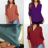 Stylish Women's Casual Long Sleeve V-neck T-shirt Pullover Tunic Blouse Options