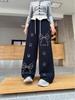 2025 Girls' Butterfly Print Sweatpants - Spring/Autumn Casual Sports Scimitar Pants, Parent-Child Fashion Walking Pants