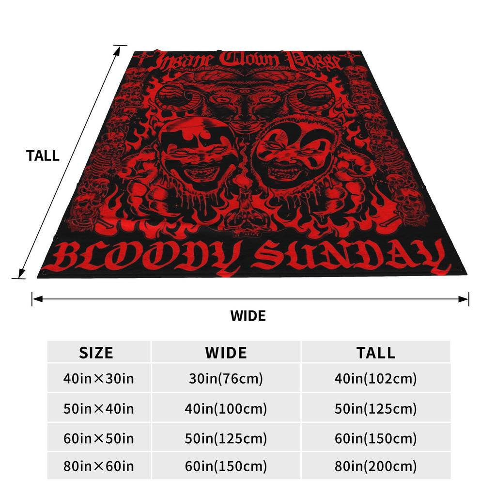 Insane Clown Posse Blanket Warm Soft Street Trend Plush Throw Blanket For Children Home Decor Flannel Bedspread Bed Cover