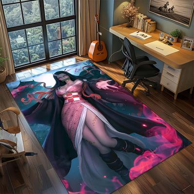 Demon Slayer Anime Rug Carpet Large Area Rug Non Slip Washable Floor Mat Gamer Room Bedroom Home Decor -QJY