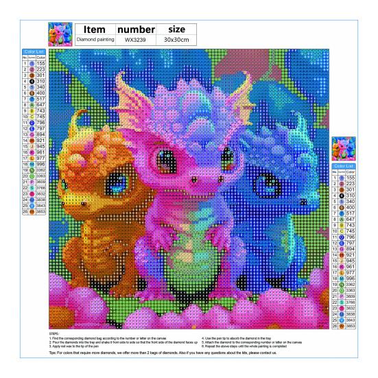 1 Set 5D Diamond Painting Kit Cute Cartoon Animals Pattern Vibrant Color Enhance Creativity Reduce Stress Mosaic Art Craft Kit