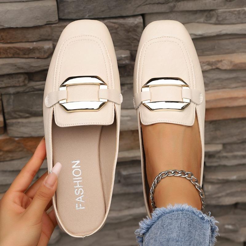 

Новый дизайн женских ретро-туфель на толстой подошве, с задником-полушлепком 43 бежевый