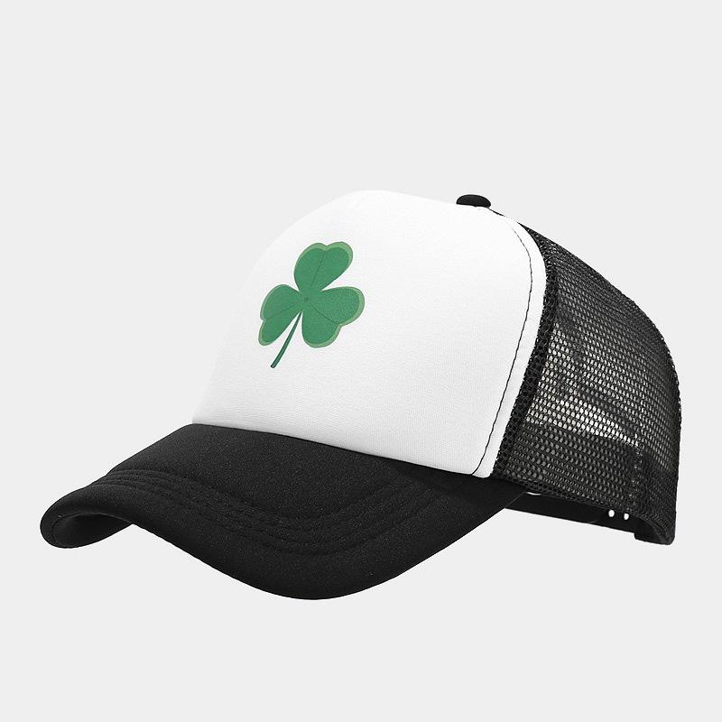 New Fashion Clover Pattern Truck Driver Hat Men's Summer Outdoor Sun Hats Women Breathable Sunscreen Mesh Baseball Cap Tide