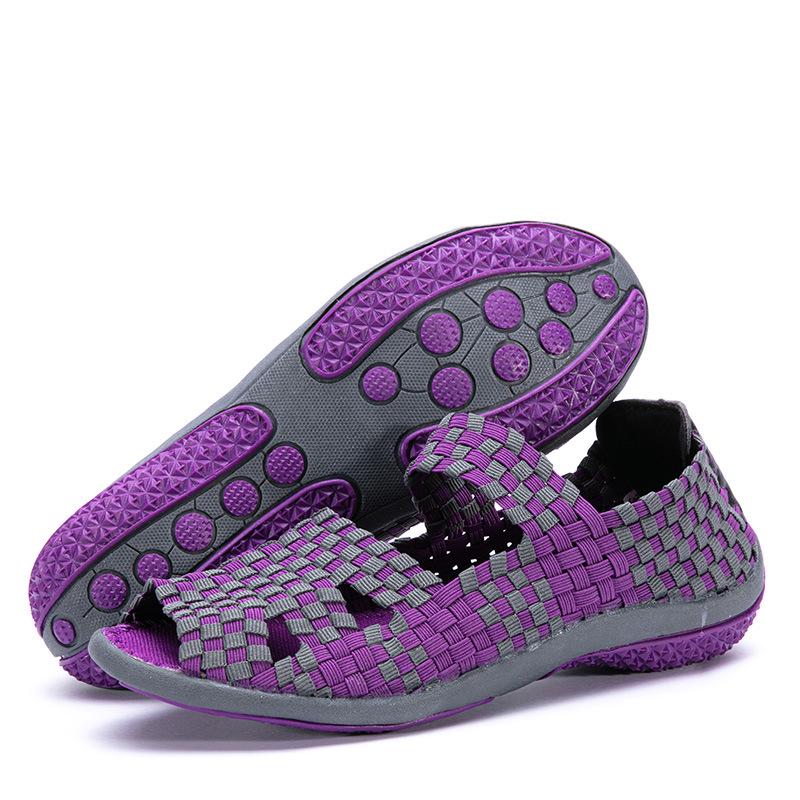 Korean Style Elastic Woven Women's Casual Sneakers