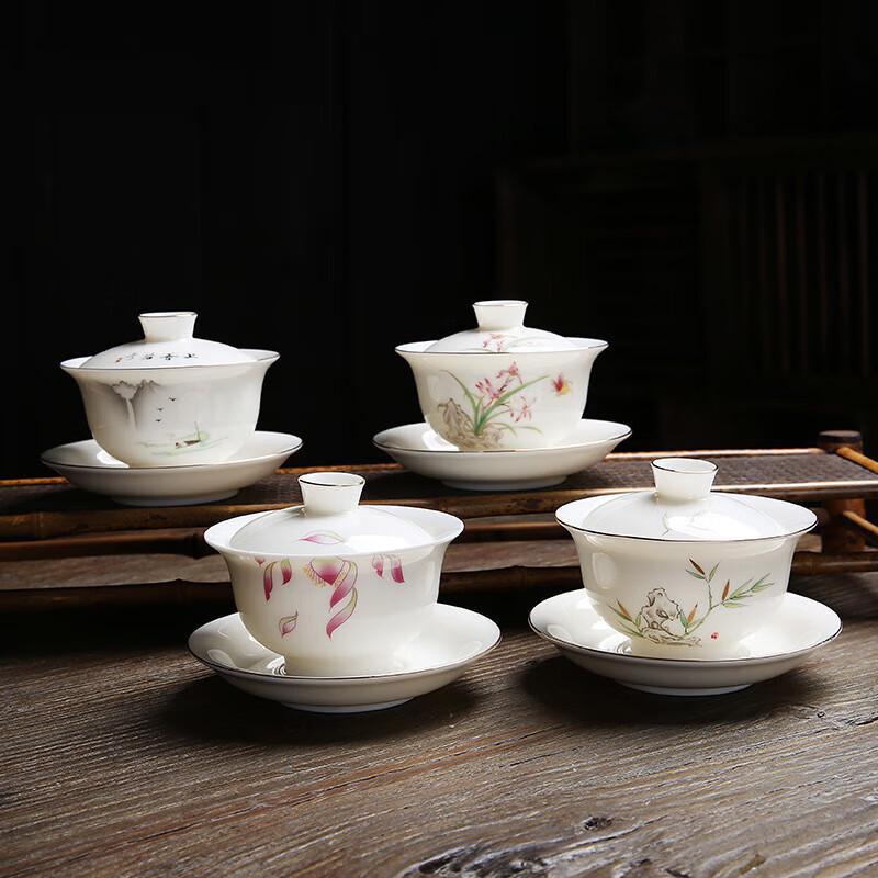 Cha Xun Mutton Fat Jade Porcelain Travel Tea Set