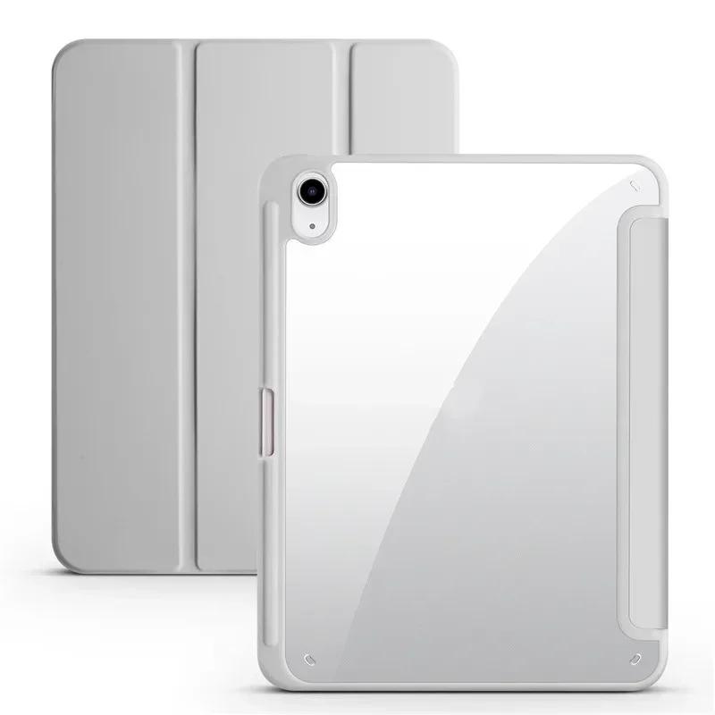 Husă pentru iPad Generația a 10-a cu Suport pentru Creion, Triplă, Acrilic, Spate Transparent, Husă Dură Pentru iPad 10.2 9.7 Air 5 11 iPad 10 9 11th A16
