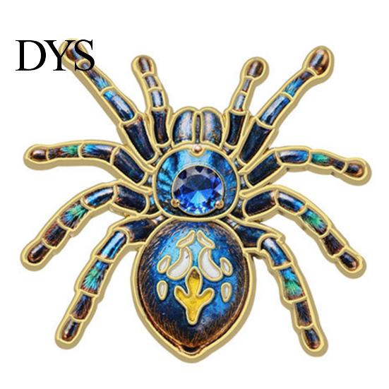 Creative Niche Jewelry Gifts Gothic Spider Brooch Pin, Colorful Rhinestones Decor, Retro Halloween Costume Accessories Alloy Decorative Lapel Pin for