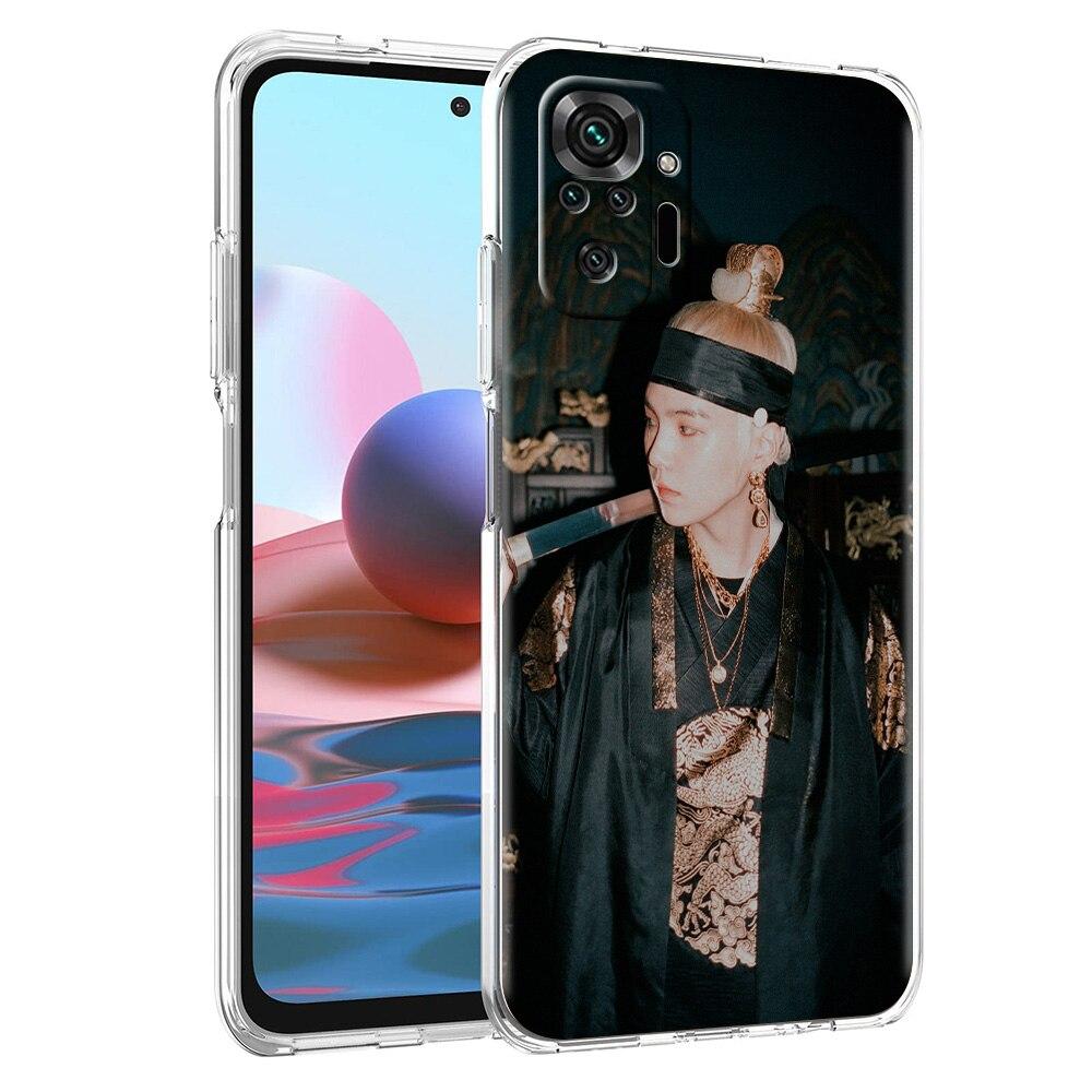 Phone Case For Xiaomi Poco X3 NFC M3 F3 Redmi Note 9S 9 8 10 Pro 7 8T 9C 9A 8A K40 Soft Silicone Clear Cover Coque Agust D Suga