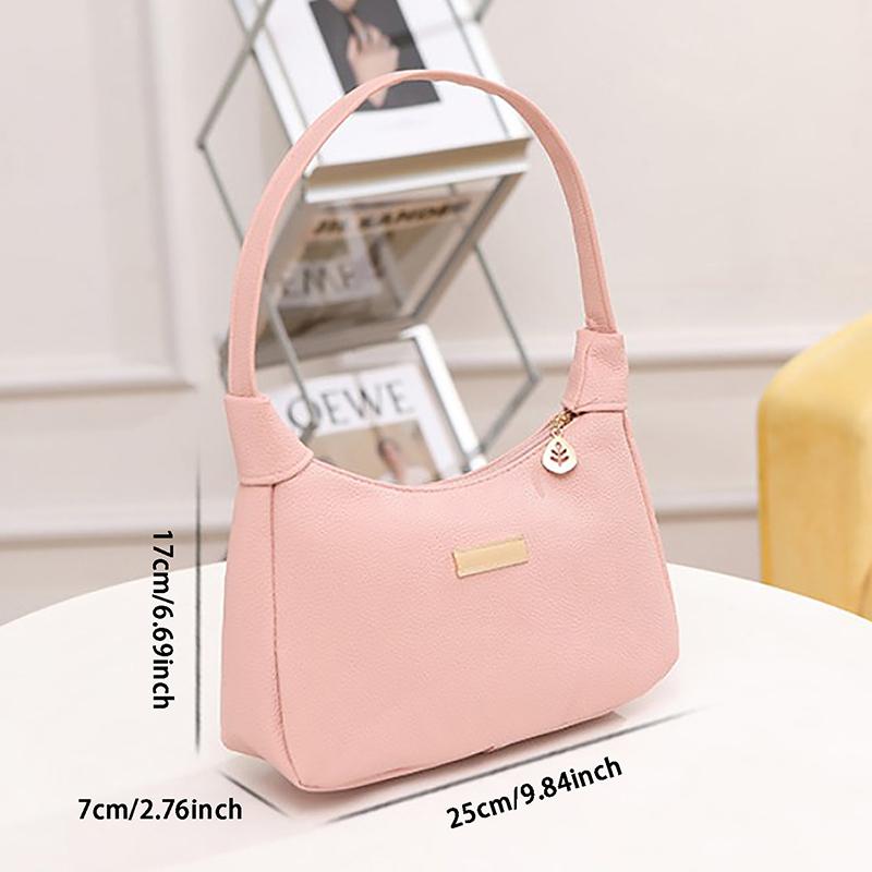 Lichee Leather Women Shoulder Bag Retro Solid Color Hobos Handbags Leisure Underarm Armpit Bag  Exquisite Shopping Bag
