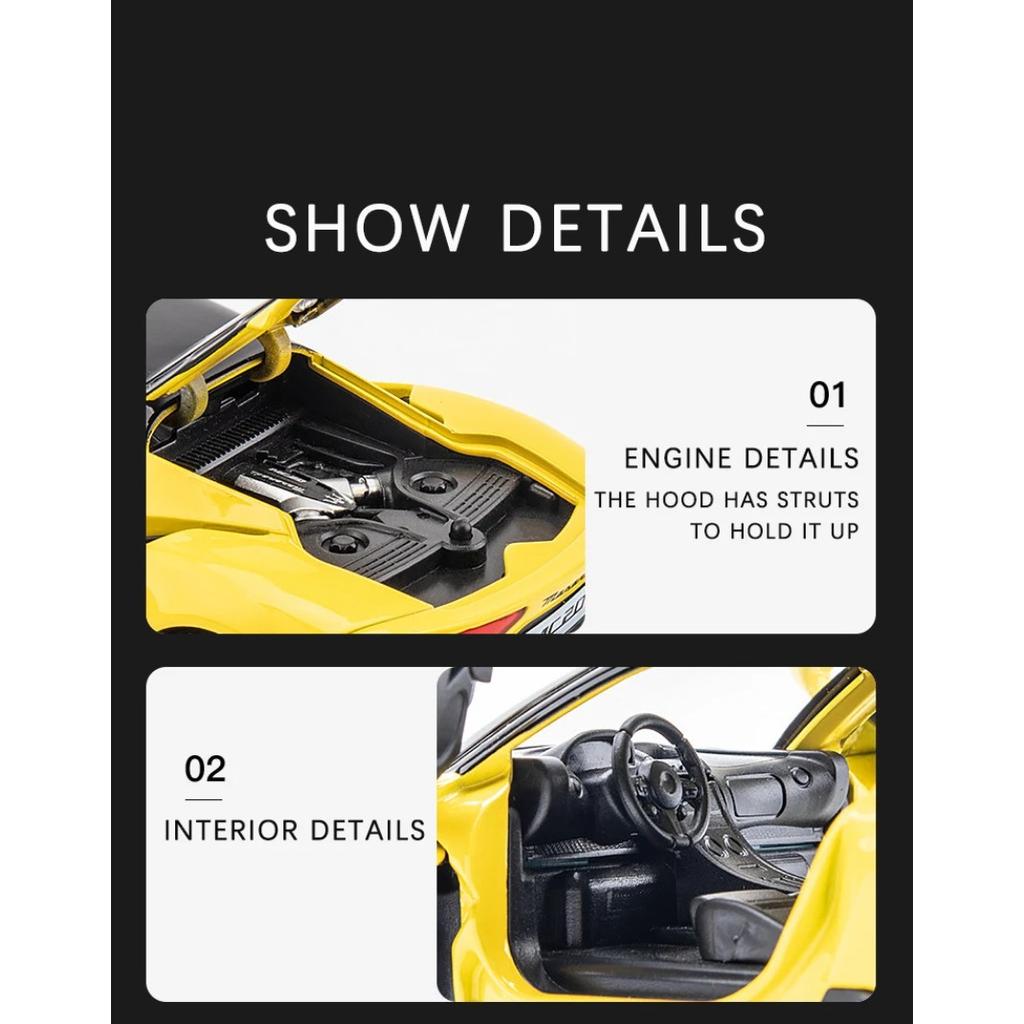 1/32 Diecast Alloy Model Car Miniature Maserati MC20 Supercar Metal Vehicle Ornaments Gifts for Children New Hottoy Red Toy Boys
