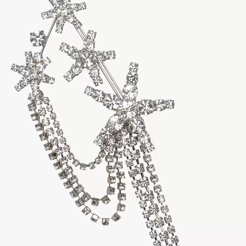 Light Luxury Star Tassel Brooch Clothes Accessories Light Luxury Broochs  Gifts
