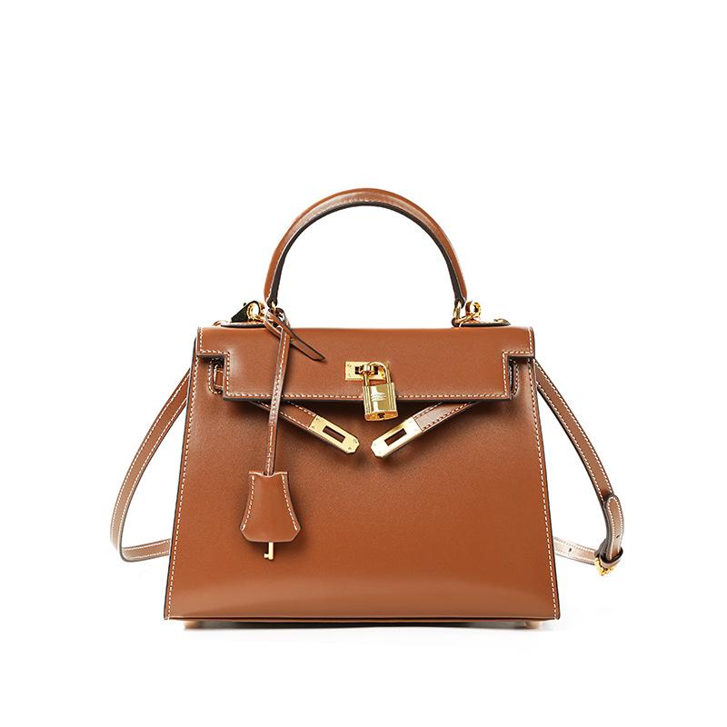 Kelly bag second generation BOX pattern mini high-end leather handbag bag large capacity texture messenger bag women