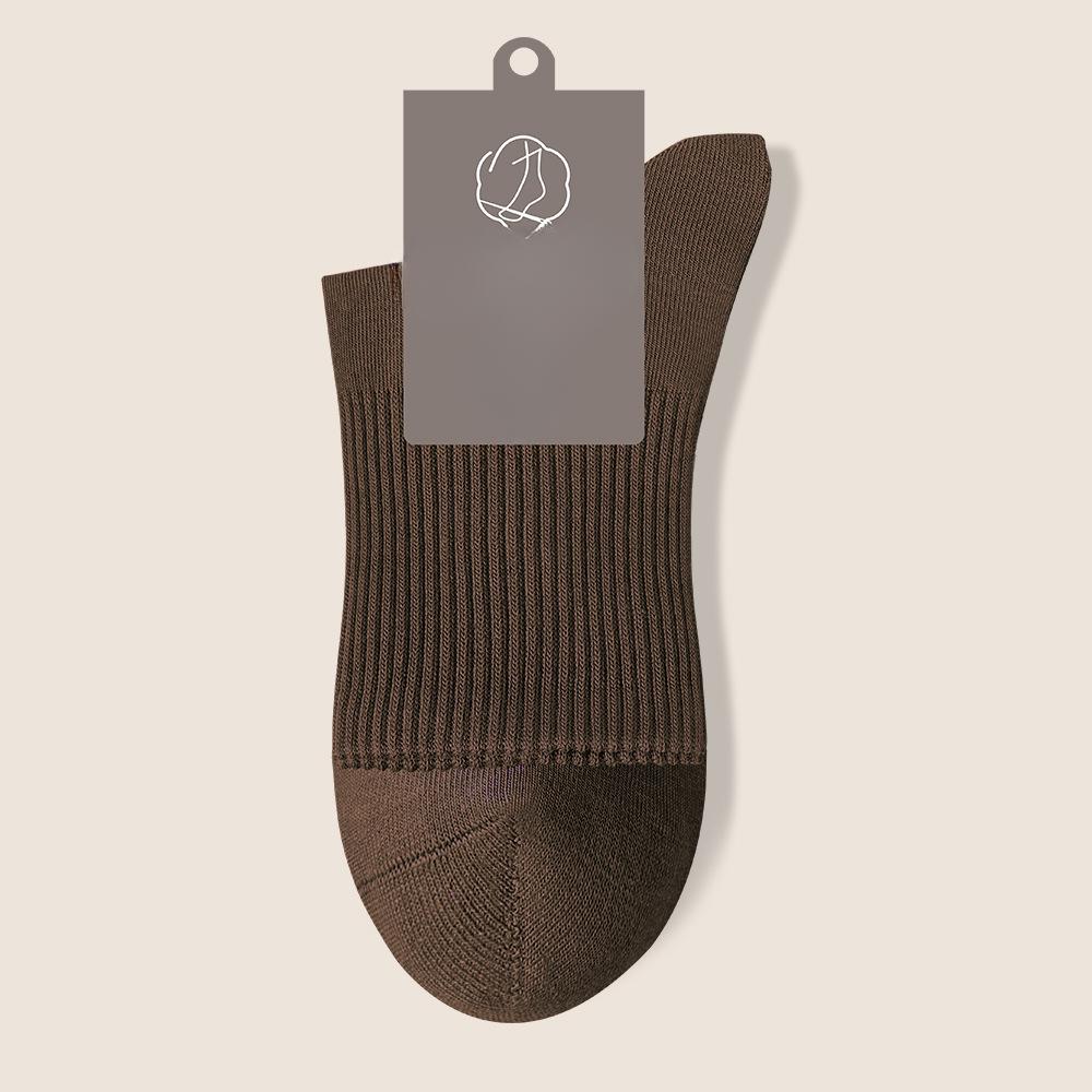 Herren Frühling und Herbst Neue Reine Baumwolle Antibakteriell Sport Reine Farbe In The Tube Baumwollsocken