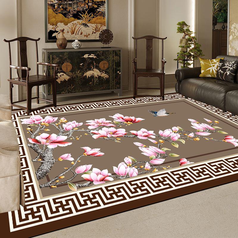 Luxury Chinese Style Large Living Room Carpet 3D Printing Decoration Home Coffee Tables Mat Non-slip Washable Rugs for Bedroom
