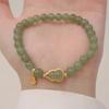 Classical Natural Hotan Jade Green Gourd Beaded Bracelet for Women Female Fresh Light Luxury Bangles Party Jewelry Gift