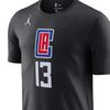 Jordan X NBA Collaboration Paul George Los Angeles Clippers Letter Number Print Crew Neck T-Shirt Unisex T-Shirt Black CV9984-016