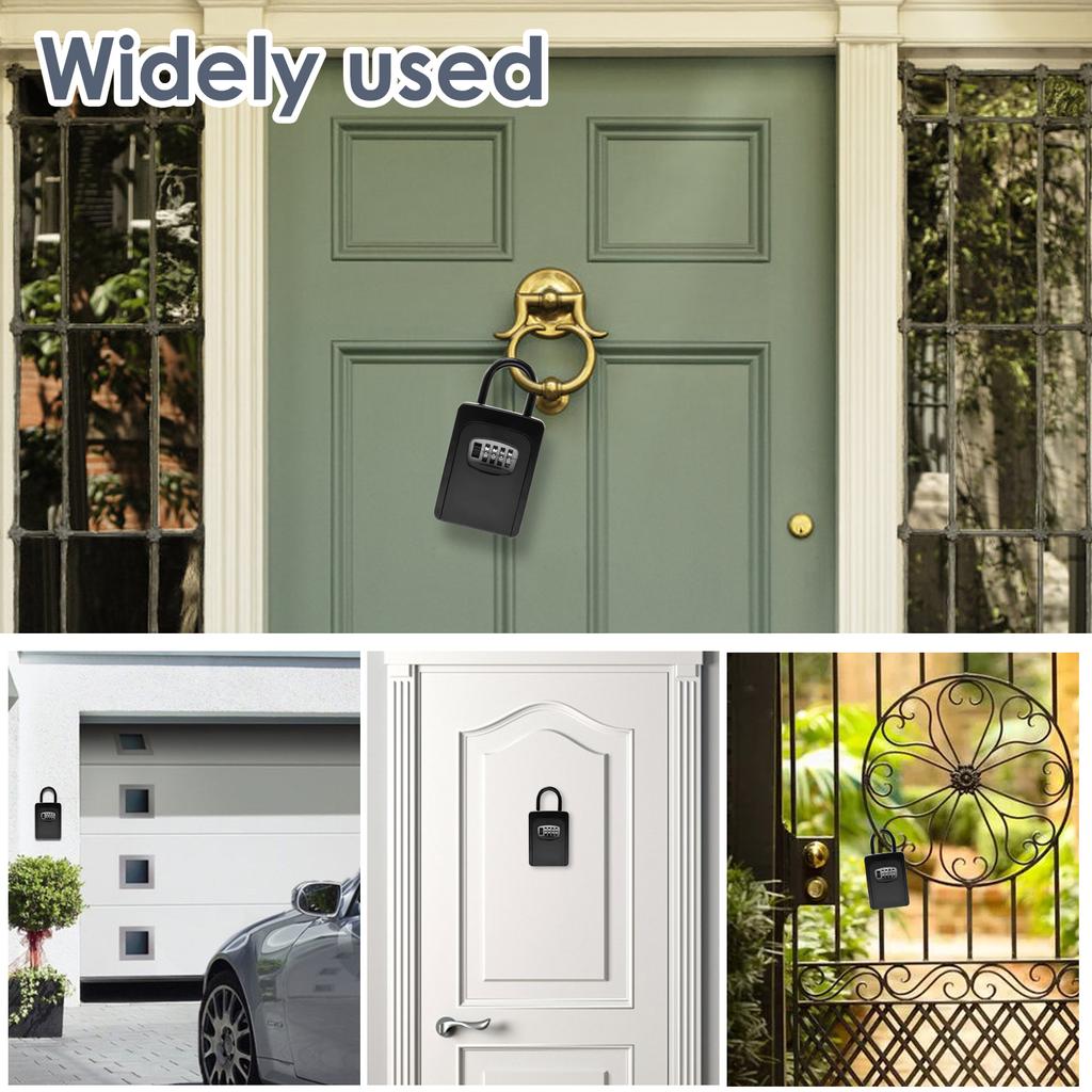 Key Safe Box Wall Mount Key Lock Box 4 Digit Combination Key Hider Box Outdoor Lock Box for House Keys Safe Secret Storage Box